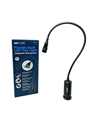 NextLED Flexible Shaft Magnetic LED Flashlight with Telescoping Neck 300 Lumen Work Light and Strong Magnetic Base for Easy Pickup