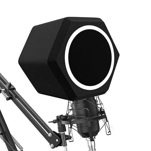 Penypeal Microphone Wind Shield & Pop Filter - Acoustic Foam for Studios, Noise Reduction & Sound Isolation, Black