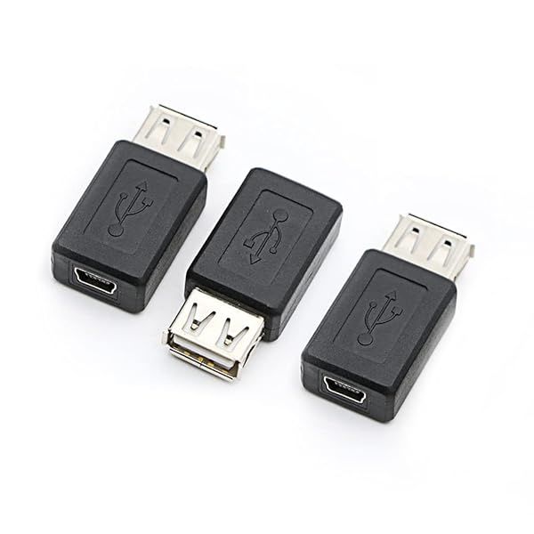 RGZHIUHFZ 3-Pack USB 2.0 A Female to Mini B 5-Pin Adapter Converter - Fast & Reliable Connection