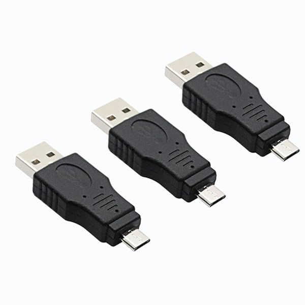 RGZHIUFIZ USB 2.0 Adapter A Male to Micro Male (3 Pack) - Fast & Reliable USB A to Micro Male Connectors