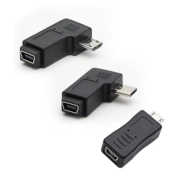 RGZHIUHFZ USB Micro to Mini Adapter 3-Pack - Black | Fast Charging & Data Transfer
