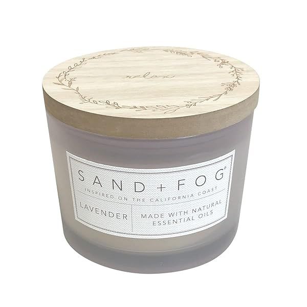 Sand and Fog Lavender Scented Candle 12oz Luxury Air Freshening Jar with 100 Cotton Lead Free Wick Perfect for Home Decor