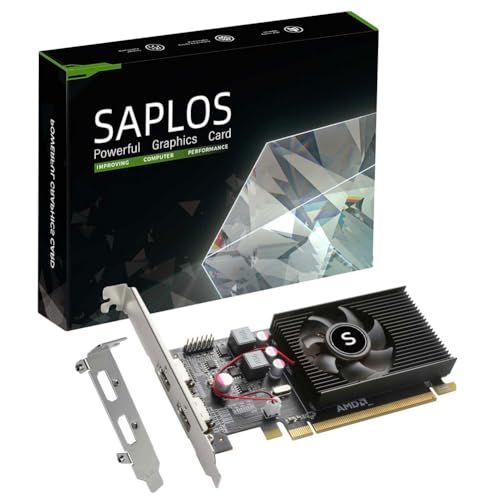 Buy SAPLOS Radeon HD 6570 Graphics Card - Dual HDMI, 1GB GDDR3, Low Profile GPU for PCs, 60W Power, Plug & Play