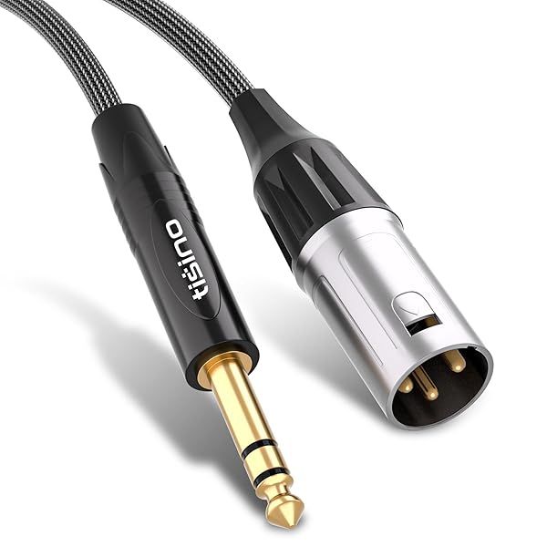 tisino 1/4&amp;quot; to XLR Cable, 6.35mm TRS to XLR Male Nylon Braid Quarter inch TRS to XLR Male Balanced Interconnect Microphone Cord Patch Cable - 15ft