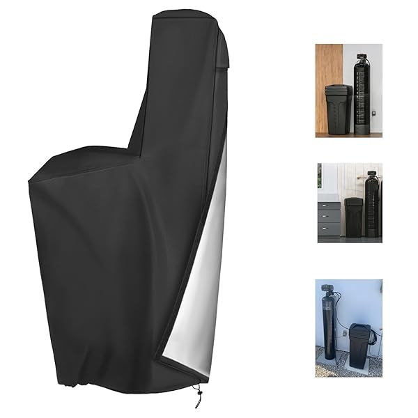 TORUTA Waterproof Water Softener Cover 420D Oxford Cloth Outdoor Protection 55" H x 30" W x 16" D Black