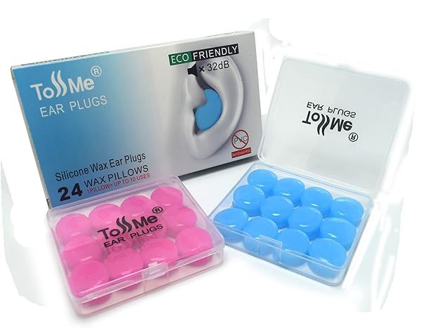 Wax Ear Plugs for Sleep 24 Silicone Earplugs for Swimming and Noise Cancelling Ear Protection SNR 32dB