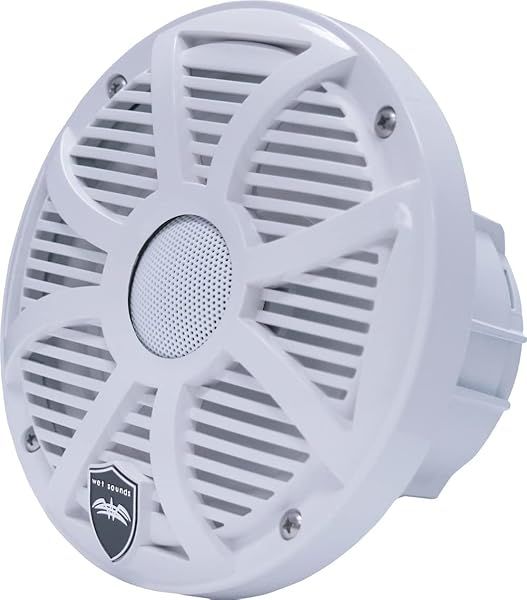 Wet Sounds REVO 6-SWW High Output 6.5 Inch Marine Coaxial Speaker with RGB Backlighting and Enclosed White Grille