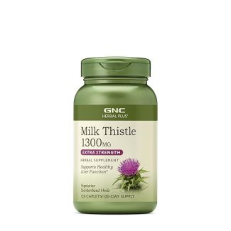 Buy GNC Herbal Plus Milk Thistle 1300mg - Supports Liver Health, Vegetarian, 120 Count