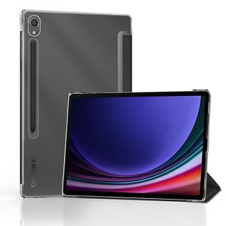 SSS GRGB Case for 11 Inch Samsung Galaxy Tab S9 2023 with S Pen Holder Ultralight Shockproof Tri-Fold Stand Auto Wake Sleep Black