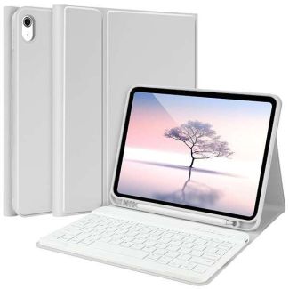 "Best TQQ iPad 10th Gen Case with Keyboard & Pencil Holder - 10.9" Flip Stand Cover (2022) in Grey"