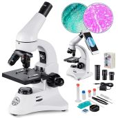 100X-2000X Professional Microscope for Adults & Kids - Ideal for Home, School, and Lab Education with Prepared Slides