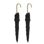 1:12 Scale Miniature Black Umbrella Set for Dollhouse - 2 Pcs Decorative Accessories