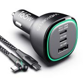 165W USB C Car Charger - Super Fast Charging for iPhone 15, Samsung Galaxy S24, MacBook Pro & More