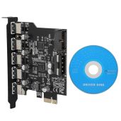 19PIN PCI-E to 5 Port USB Hub Converter - USB 3.0 Expansion Card for Windows XP, Vista, 7 & More