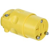 Leviton 520CV YL Connector: 20A 125V Polar 2PO 3WI for Workshop Use