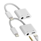 2-Pack iPhone Headphone Adapter & Charger Dongle - Lightning to 3.5mm AUX Splitter for iPhone 11, 12, XS, XR, X, 8 & iPad