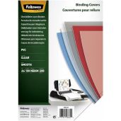 Fellowes A4 Clear Binding Covers 200 Micron - Pack of 100 for Professional Presentations