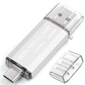 32GB USB Type C Flash Drive 3.0 Dual Drive for Android Smartphones Samsung Galaxy S10 S9 S8 Note 9 LG Google Pixel PC Silver