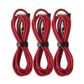 3.5mm AUX Cable for Dr Dre Beats Headphones - 1.2m Right Angle Male to Male (3 Pack, Red) - Connect Any Device Easily!