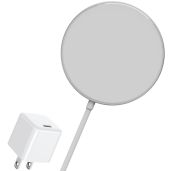 15W Magnetic Wireless Charger with USB-C 20W PD Adapter - Fast Charging for iPhone 15/14/13/12 & MagSafe Compatible