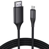 JUCONU 13.2ft HDMI Cable for iPhone & iPad - 1080P Digital AV Adapter, No Power Needed, Compatible with HDTV