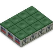 Buy Silver Cup Green Billiard Pool Cue Chalk Box - 12 Cubes for Perfect Shots