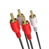 Cmple 6ft Dual RCA Cables - Male to Male Stereo Audio Cord for Car, Marine, Mixer & Amplifier