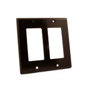 Leviton 80409 Brown 2-Gang Decora/GFCI Wallplate - Standard Size Thermoset Device Mount