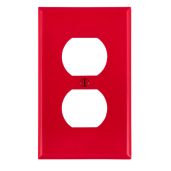 Leviton 80703-R Red 1-Gang Duplex Wallplate - Durable Thermoplastic Nylon, Standard Size, 1 Pack