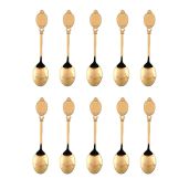 6 Pcs Gold Flower Spoon Set - Creative Stainless Steel Teaspoons for Coffee, Dessert & Ice Cream