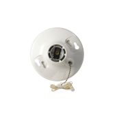 Leviton R50-08827-CW4 Lamp Holder: 660W Pull Chain for Incandescent & CFL Bulbs - Medium White