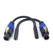 "WJSTN 8" Speakon to 1/4" TS Female Mono Jack Speaker Cables - 2 Pack Audio Adapter"