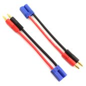 DGZZI EC5 Male Connector to 4.0mm Banana Plug - 12 AWG Silicone Charging Cable for RC Toys & Lipo Batteries (2pcs, 100mm)