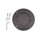 Rugged Ridge Non-Locking Gas Cap Door for 1997-2006 Jeep Wrangler TJ - Black | Model 11425.02