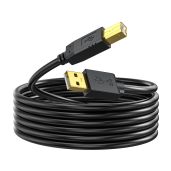 NC XQIN 20ft USB 2.0 Printer Cable A-Male to B-Male - Gold-Plated for Printers & Scanners