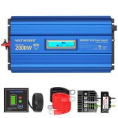 VOLTWORKS 2000W Power Inverter DC 12V to AC 120V for Off-Grid Solar, RV, Truck & Boat - ETL Certified with LCD & USB Ports