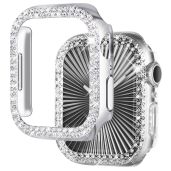 NewWays 2-Pack Bling Apple Watch Cases 42mm - Stylish Protective Bumper for Series 1/2/3 (Silver/Clear)