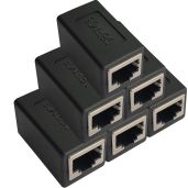 DEFACE RJ45 Coupler 6 Pack - Cat8, Cat7, Cat6, Cat5e Female Ethernet Adapters - Black