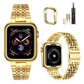 Premium MioHHR Stainless Steel Apple Watch Band 38mm/40mm - Compatible with Series 1-6 & SE (Gold)