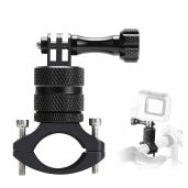 ParaPace Mountain Bike Mount for GoPro Hero 12/11/10/9/8/7/6/5/4/3+, 360 Degree Rotation Aluminium Bike Handlebar Holder Bicycle Rack Adjuster for Action Camera DJI Xiaoyi CASIO(Black)