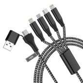 4-in-2 USB C Multi Fast Charging Cable 3M - Universal Charger for iPhone & Android (Not for iPad/iPhone 15)