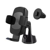 Scosche UQ3WDV-SP: Qi-Certified 15W Wireless Car Mount for Phones - Adjustable Hands-Free Holder