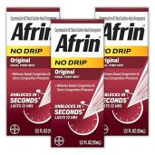 AFRIN No Drip Nasal Mist Triple Pack - Fast-Acting Decongestant for Adults & Kids 6+ | Sinus Pressure Relief