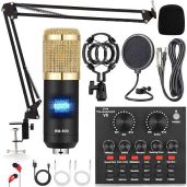 Ultimate Podcast Equipment Bundle: BM800 Microphone & Voice Changer for Streaming, YouTube, TikTok - Perfect Recording Studio Package