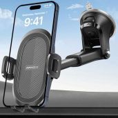 APPS2Car Suction Cup Phone Mount: Universal Holder for iPhone & Samsung - Sturdy Gel Pad for Windshield & Dashboard