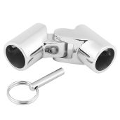 Acouto Stainless Steel Boat Railing Connector Fittings - 25mm Folding Swivel Coupling for Marine & Yacht Use