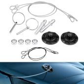 Universal CNC Aluminum Hood Pins Kit for Car Racing - Black Locking Appearance Kit