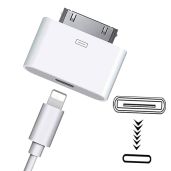 Alife Sartyee 8-Pin to 30-Pin Adapter | Charge & Sync for Smartphones, Tablets, Cars & Sound Docks - White
