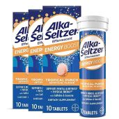Alka-Seltzer Energy Boost: Sugar-Free Fizzy Tablets with Caffeine, Guarana & B Vitamins for Daily Mental & Physical Energy