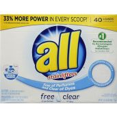 All Powder Laundry Detergent Free Clear - 52 oz for Sensitive Skin, 40 Loads - Hypoallergenic & Effective Cleaning